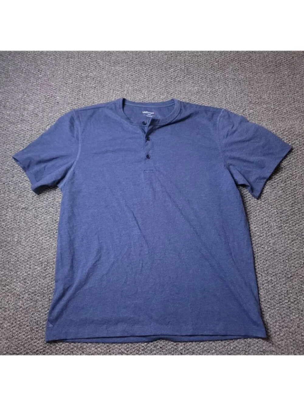 UNTUCKit Jericho Shirt Mens L Large  Blue Button Short Sleeve Cotton Polyester